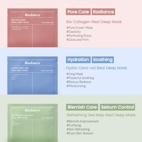 BIODANCE Bio-Collagen Real Deep Mask, Hydrating Overnight Hydrogel Mask, Pore Minimizing, Elasticity Improvement, 34g x16ea