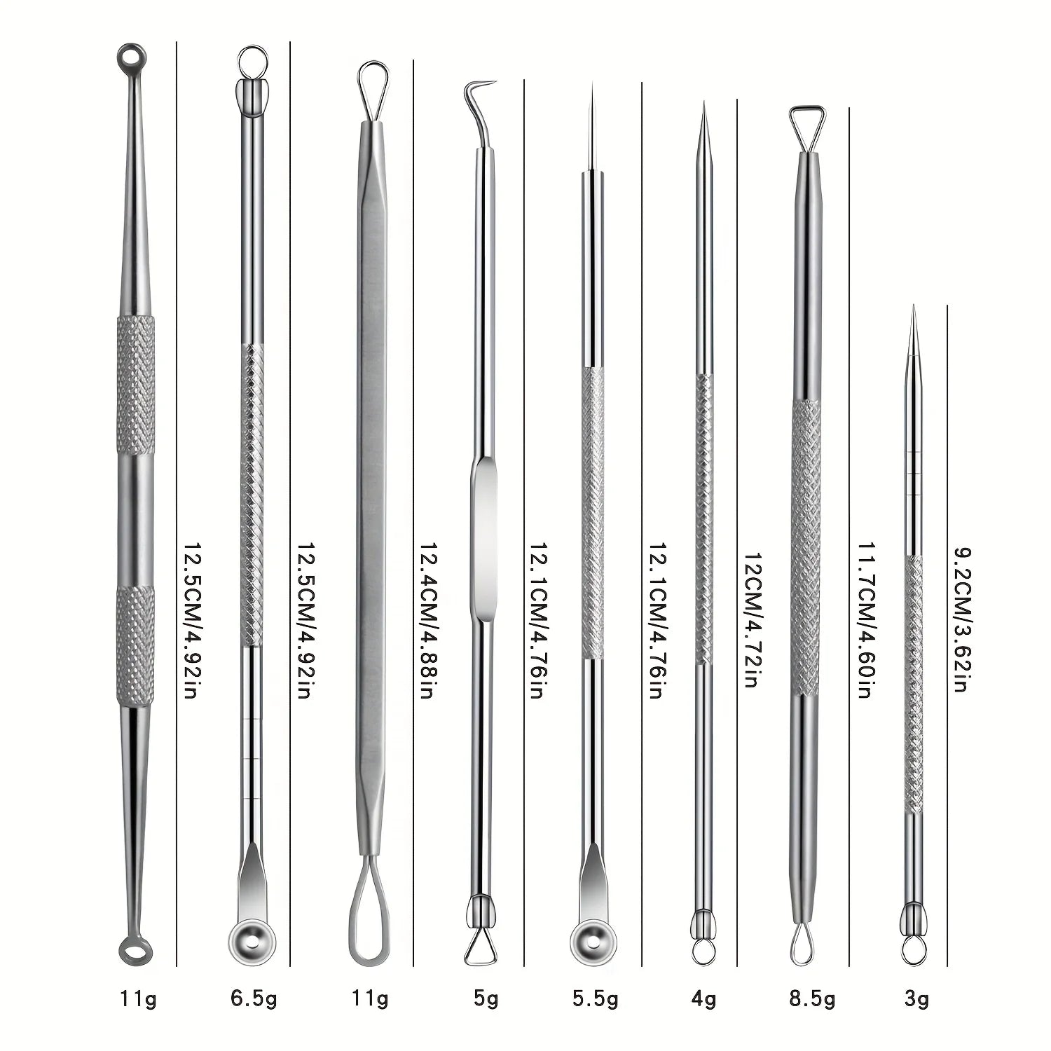 11-Piece Blackhead Kit – Stainless Steel Blemish & Extraction Tools –