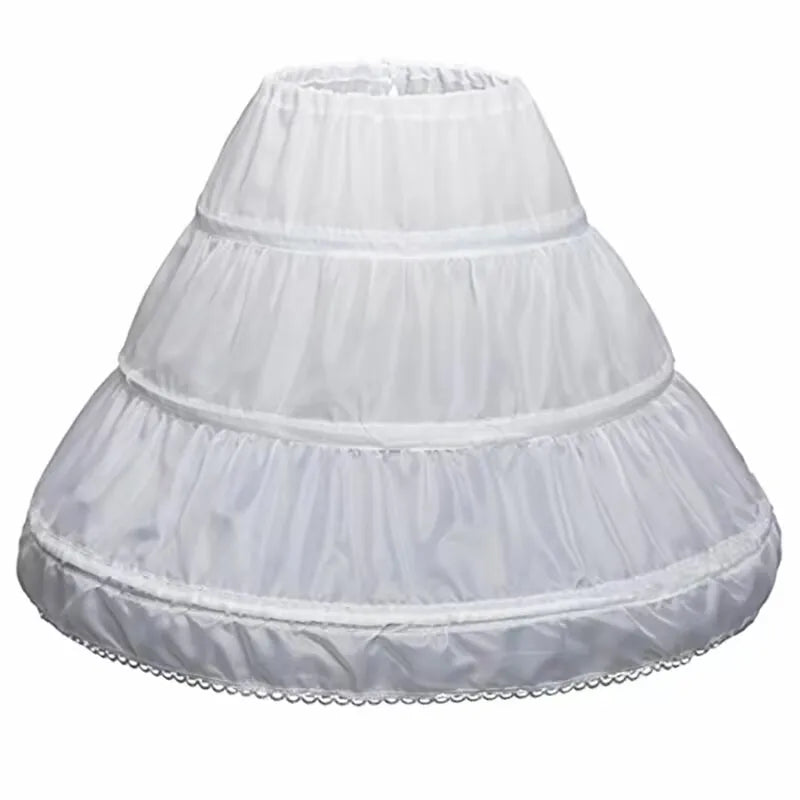 Girls Crinoline Petticoat with hoop Under skirt Short White Underskirt