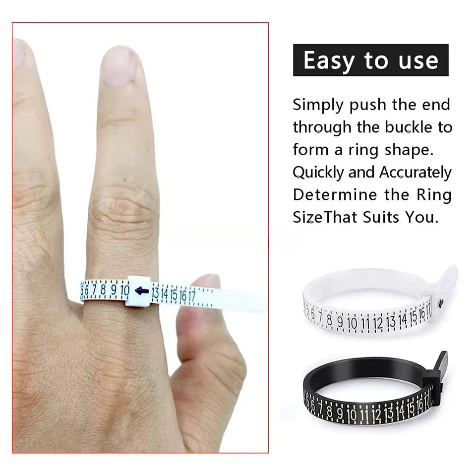 1-17 US Size Ring Sizer Measuring Set Reusable Finger Size Gauge