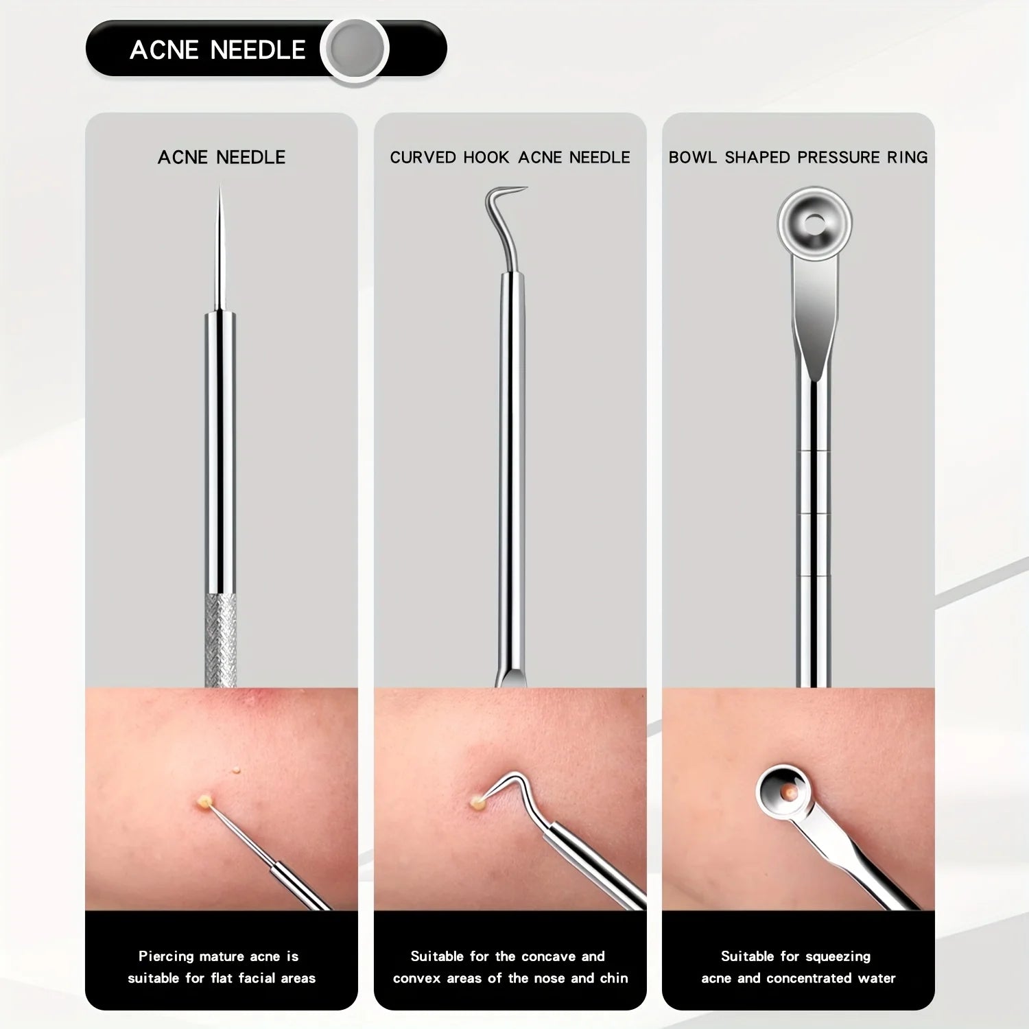 11-Piece Blackhead Kit – Stainless Steel Blemish & Extraction Tools –