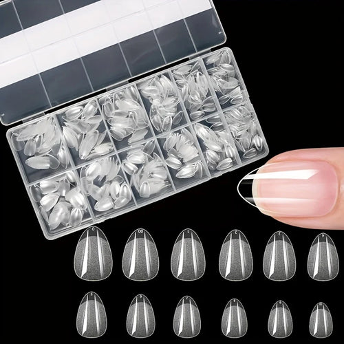 600Pcs Full Cover Press On Nail Tips Stiletto Almond Square Coffin