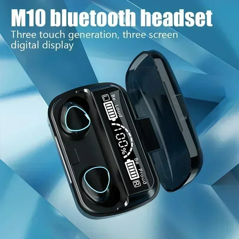 M10 Bluetooth Earphones Handfree LED Dispay Bluetooth Headphones HiFi