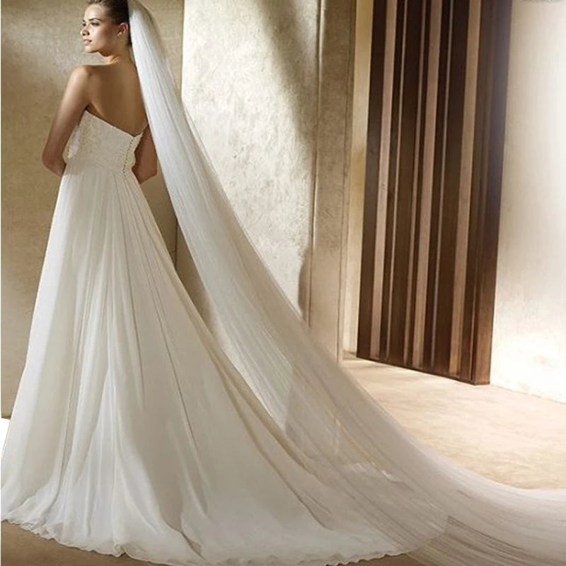 Elegant Bridal Veil with Comb 3 Meter 1 Layer/2 Layer/3 layer White