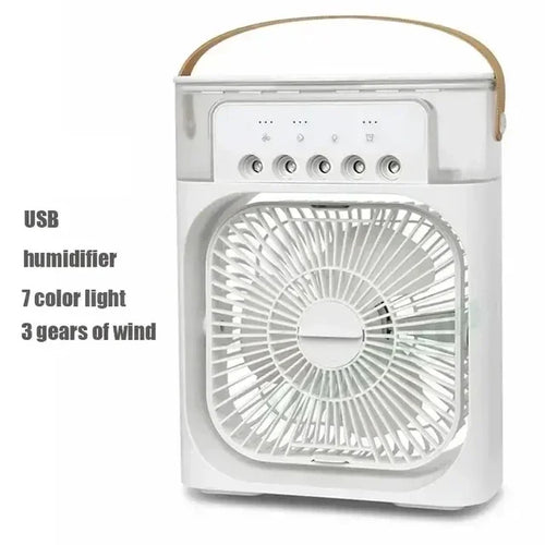 3 In 1 Portable Humidifier Fan Mini Air Conditioners USB Mini fan LED