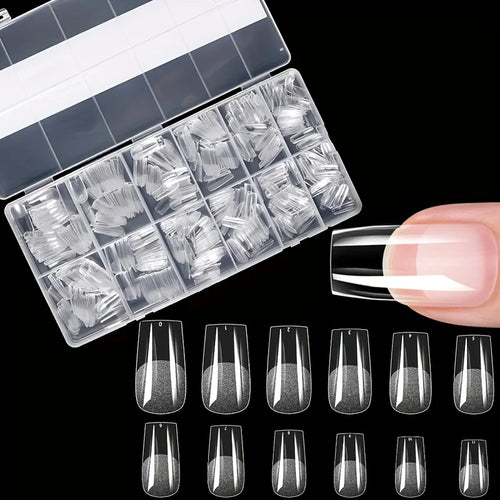 600Pcs Full Cover Press On Nail Tips Stiletto Almond Square Coffin