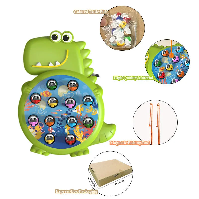 Dinosaur Simple Magnetic Fishing Toys Play Rod Game Toys for Children