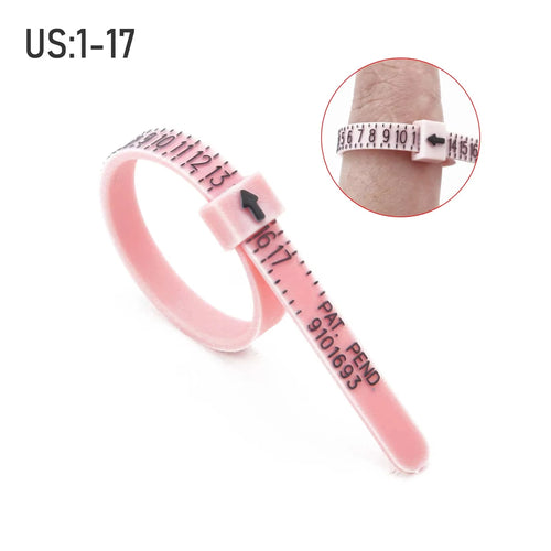 1-17 US Size Ring Sizer Measuring Set Reusable Finger Size Gauge