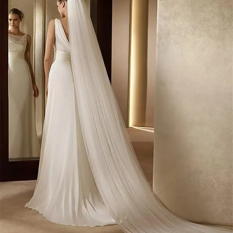 Elegant Bridal Veil with Comb 3 Meter 1 Layer/2 Layer/3 layer White