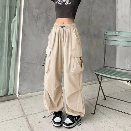 2024 Women Casual Joggers Tech Pants Solid Low Waist Pants Drawstring