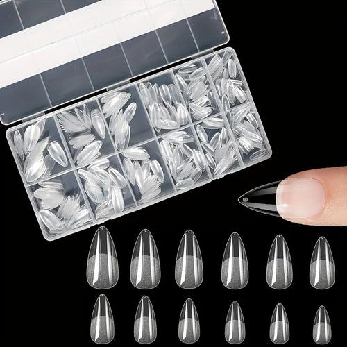 600Pcs Full Cover Press On Nail Tips Stiletto Almond Square Coffin