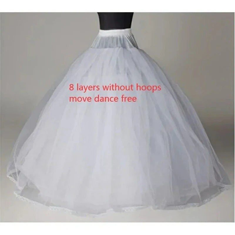4/6/8 Layers Tulle Petticoat Wedding Accessories Chemise Without Hoops