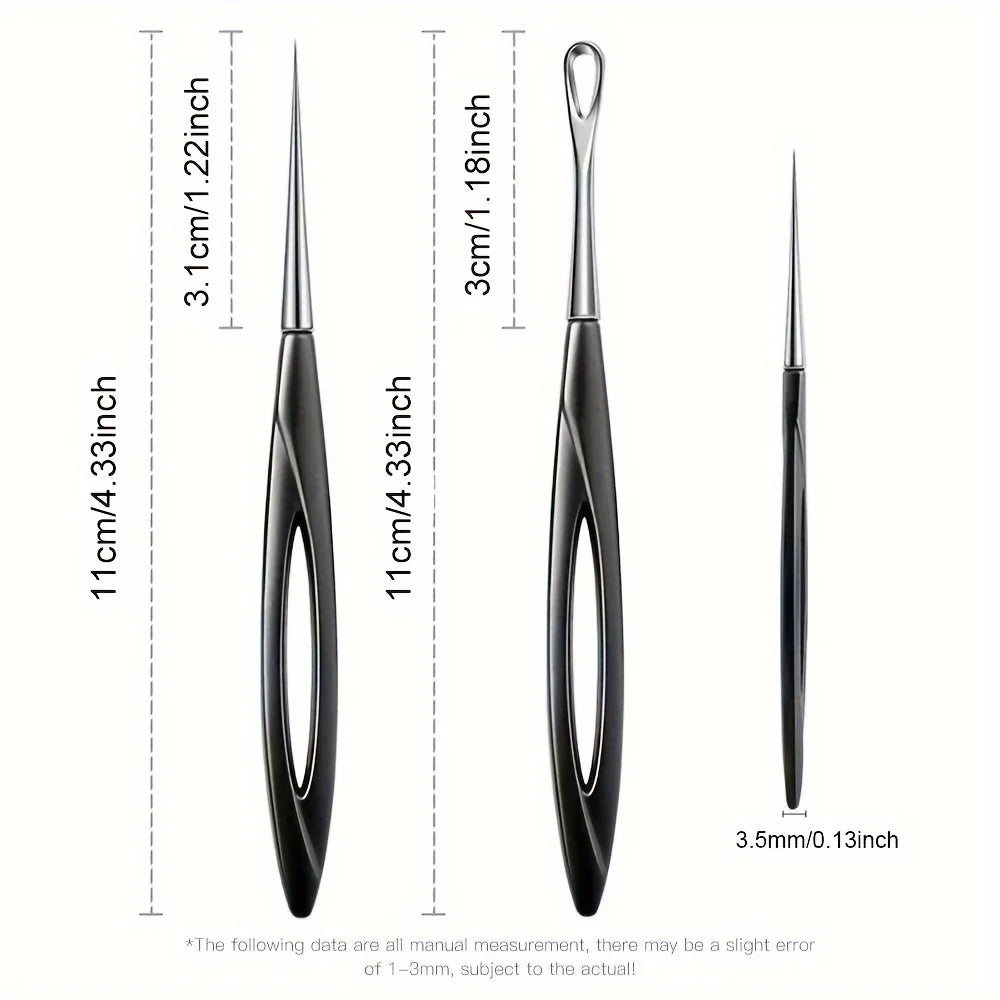 1/2Pcs Acne Needle Blackhead Clip Remover Extraction Popper Pore Black