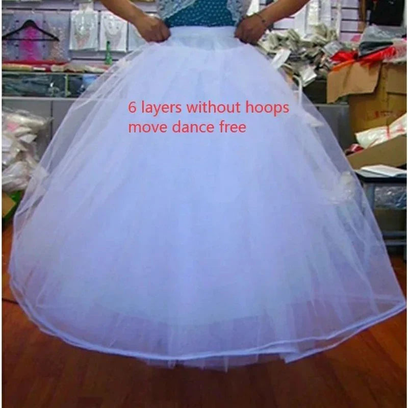 4/6/8 Layers Tulle Petticoat Wedding Accessories Chemise Without Hoops
