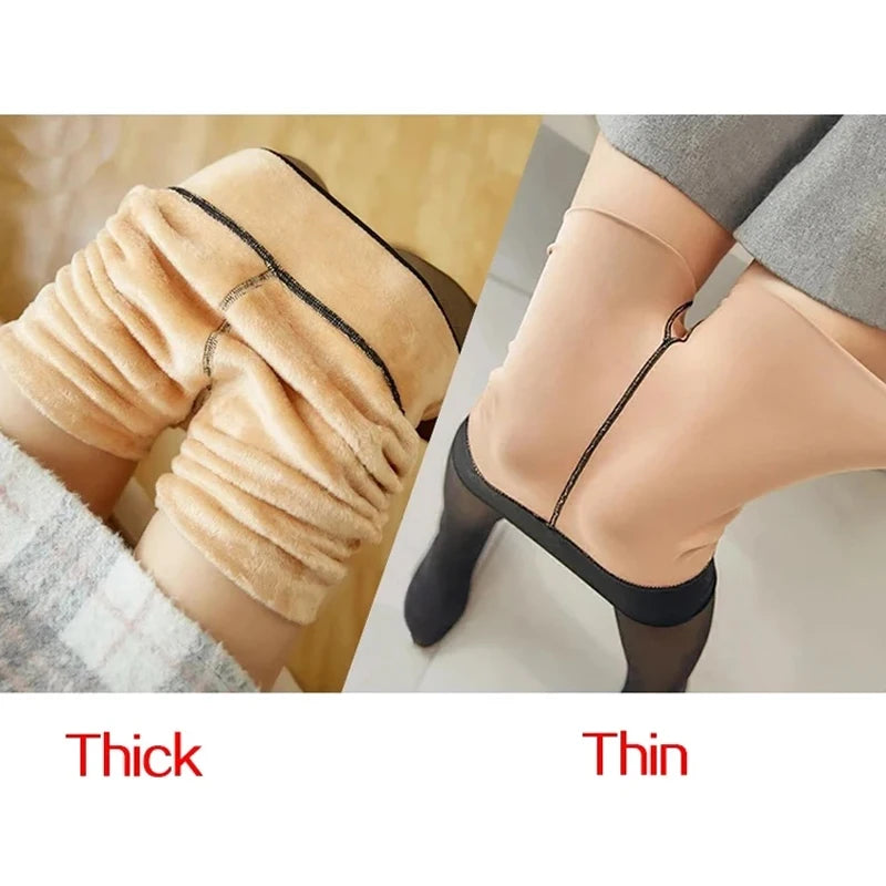 Thermal Stockings Woman Fleece Tights Sexy Winter Warm Pantyhose