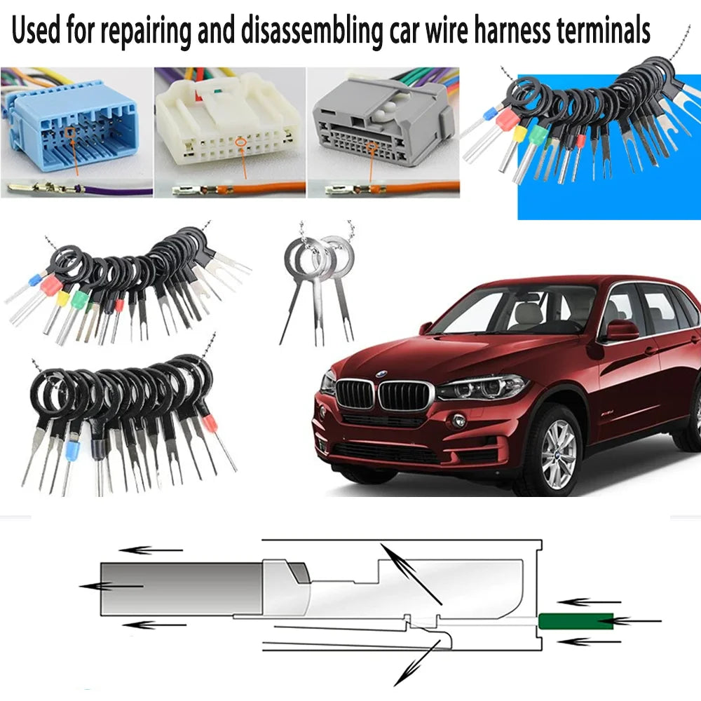 82pcs box terminal disassembly tool, car needle puller maintenance and