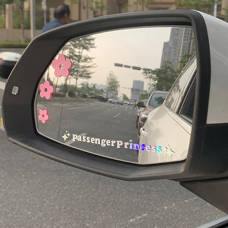 2pcs Mirror Decoration Sticker Passenger Princess Star Mirror Decal