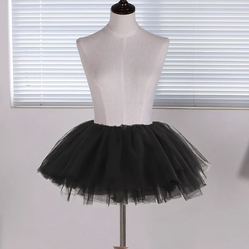 White Black Puffy Tulle Lolita Underskirt Women Cosplay Ballgown Kids