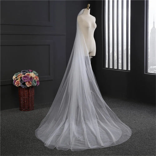 Elegant Bridal Veil with Comb 3 Meter 1 Layer/2 Layer/3 layer White