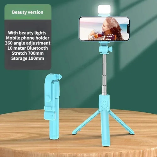 Selfie Stick Wireless Tripod Stand with Light Bluetooth Remote