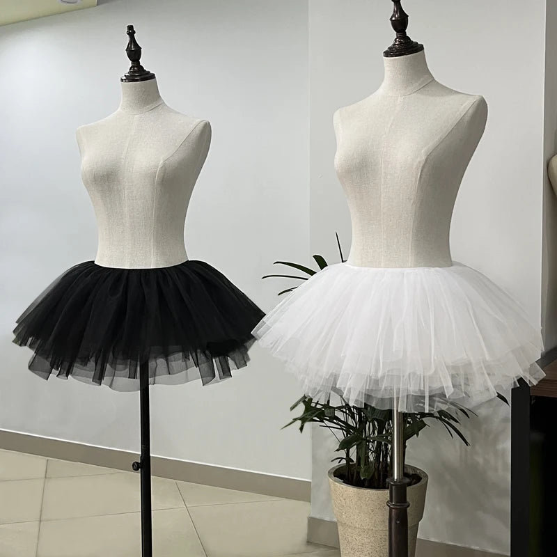 White Black Puffy Tulle Lolita Underskirt Women Cosplay Ballgown Kids
