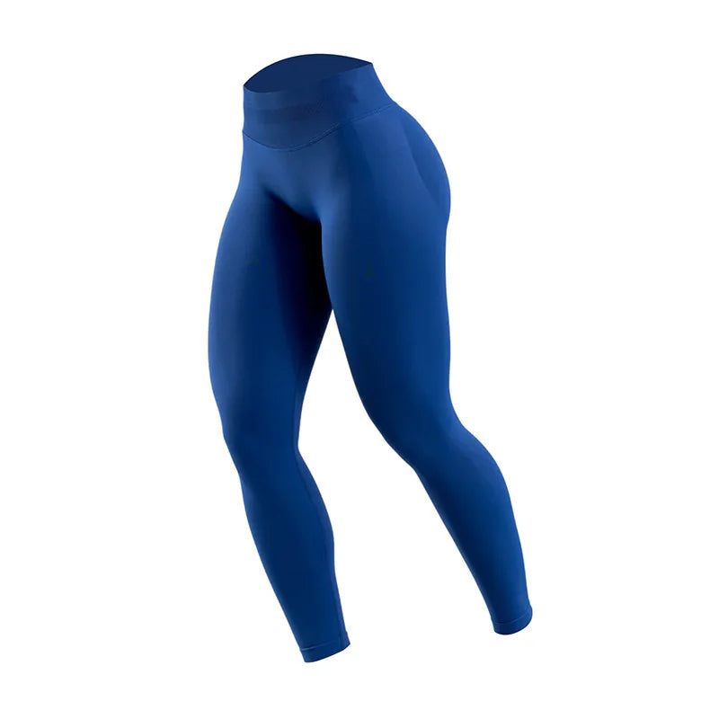 Women Three Waist Gym Yoga Pants High Waist Peach Buttocks Solid Color