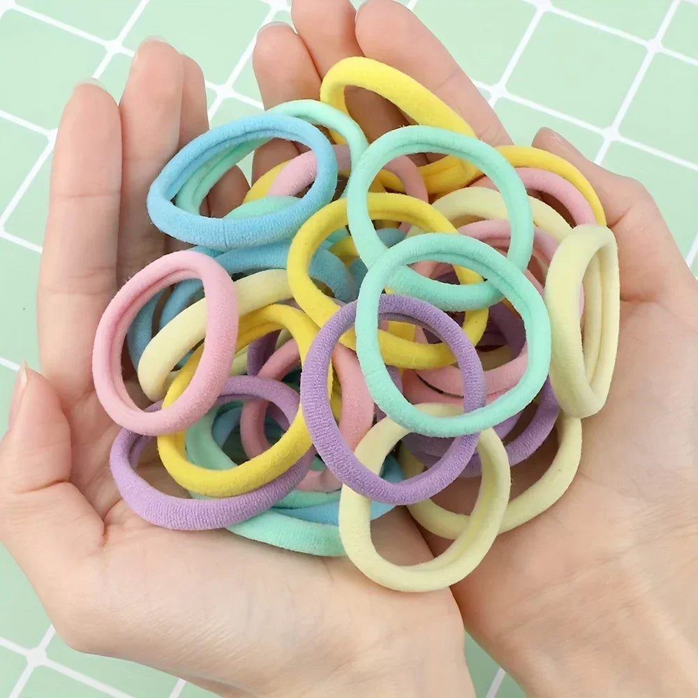 50/100pcs Soft Elastic Hair Ties Hair Bands Decorative Hair