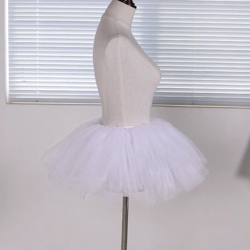 White Black Puffy Tulle Lolita Underskirt Women Cosplay Ballgown Kids