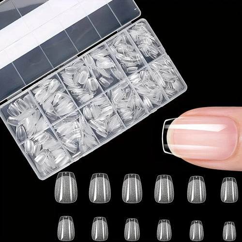 600Pcs Full Cover Press On Nail Tips Stiletto Almond Square Coffin