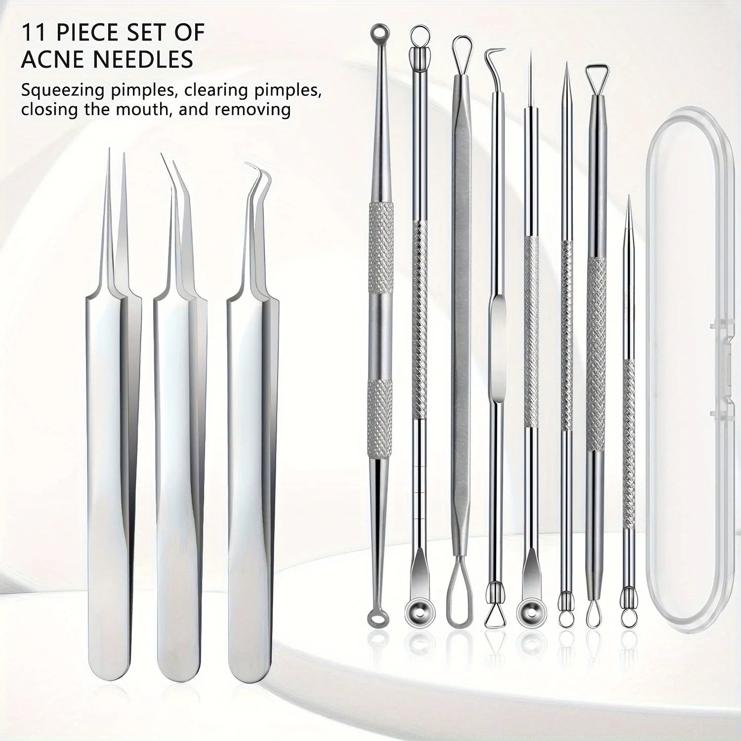 11-Piece Blackhead Kit – Stainless Steel Blemish & Extraction Tools –