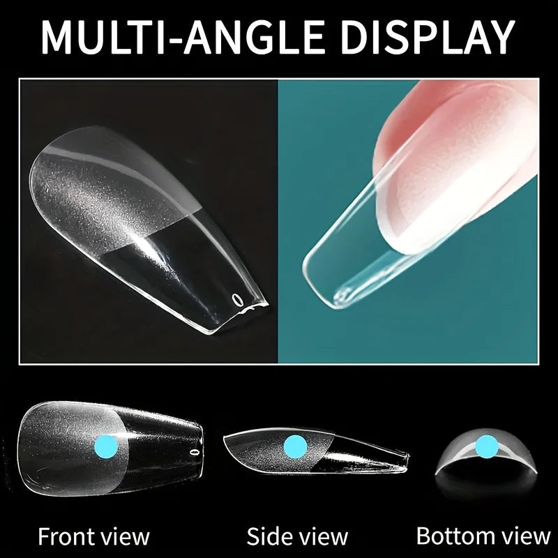 600Pcs Full Cover Press On Nail Tips Stiletto Almond Square Coffin