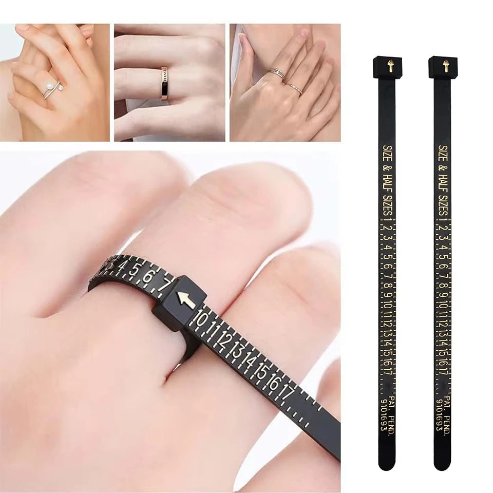1-17 US Size Ring Sizer Measuring Set Reusable Finger Size Gauge