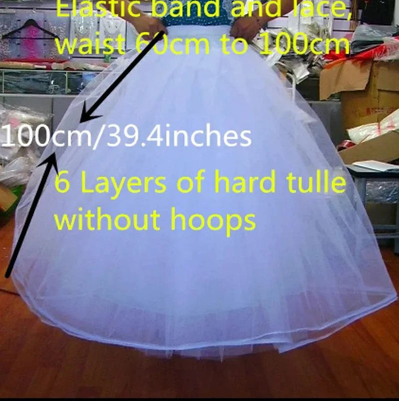 4/6/8 Layers Tulle Petticoat Wedding Accessories Chemise Without Hoops