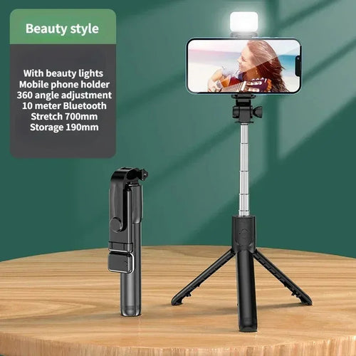 Selfie Stick Wireless Tripod Stand with Light Bluetooth Remote