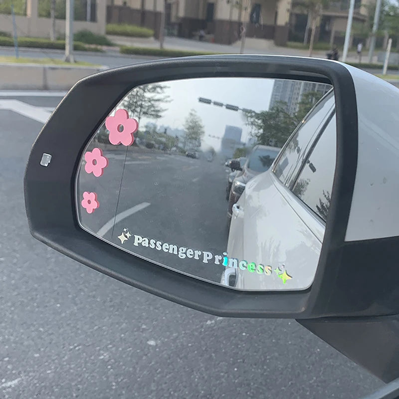 2pcs Mirror Decoration Sticker Passenger Princess Star Mirror Decal