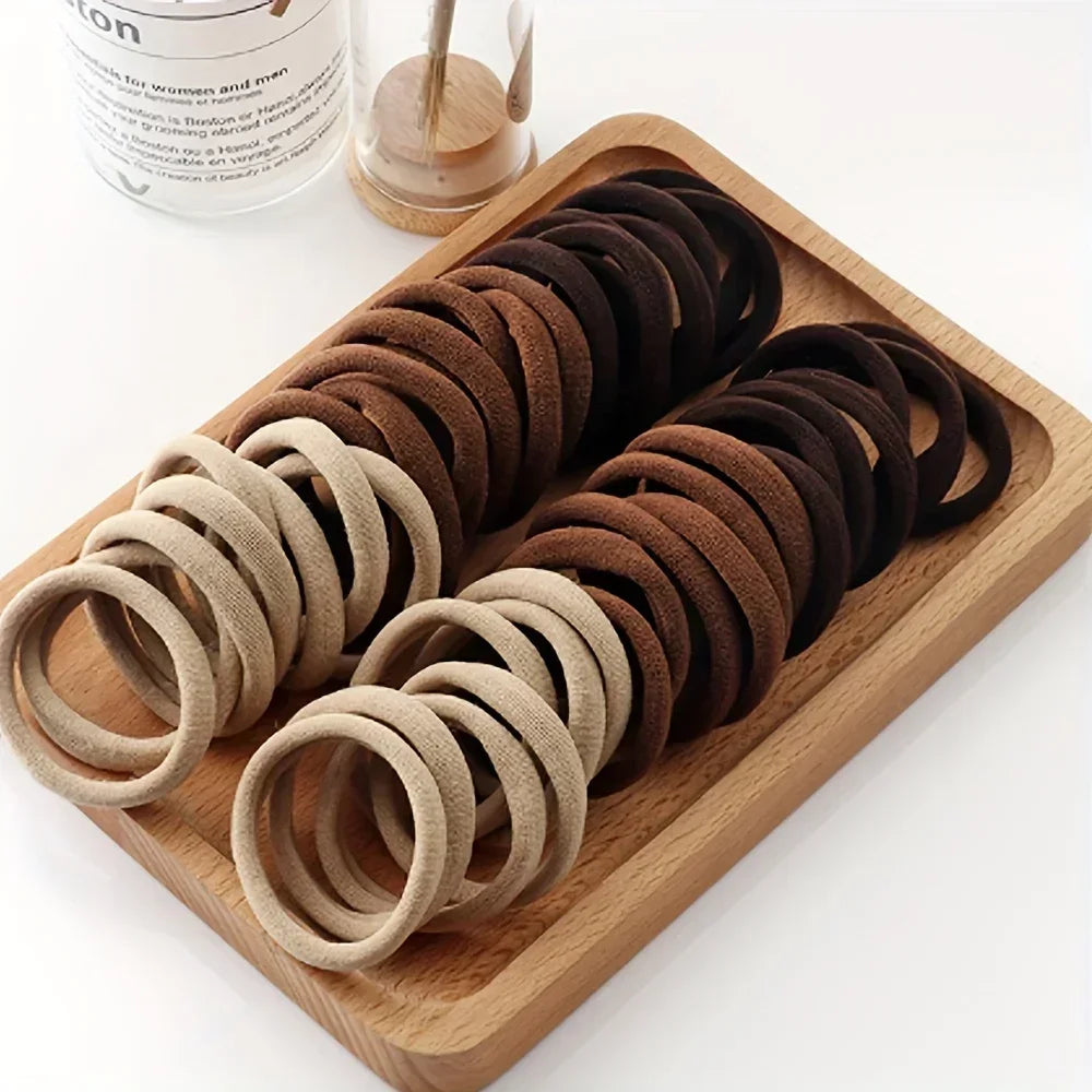 50/100pcs Soft Elastic Hair Ties Hair Bands Decorative Hair