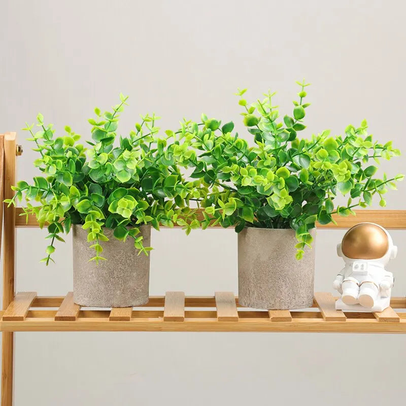 Eucalyptus Artificial Plants Bonsai Small Tree Pot Fake Plant Flowers
