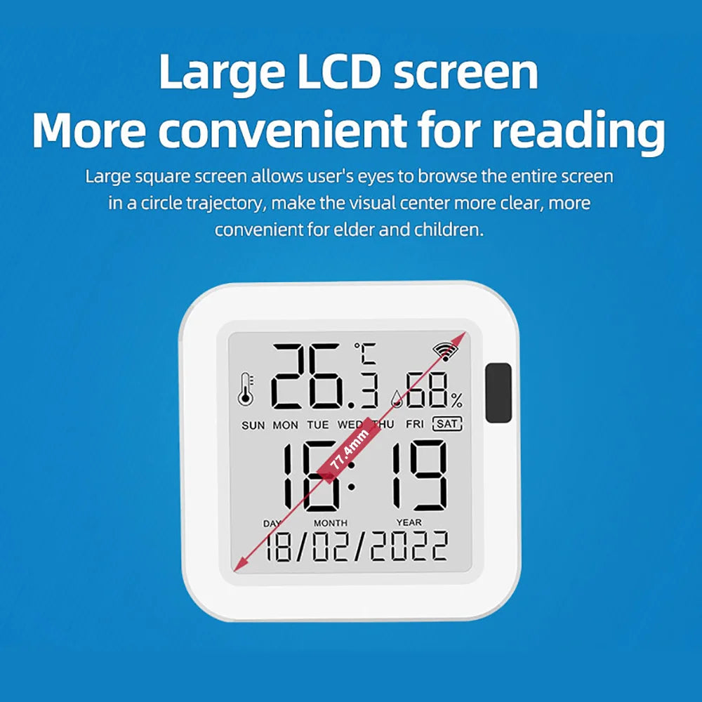 Tuya Temperature and Humidity Smart Sensor With Backlight for Smart